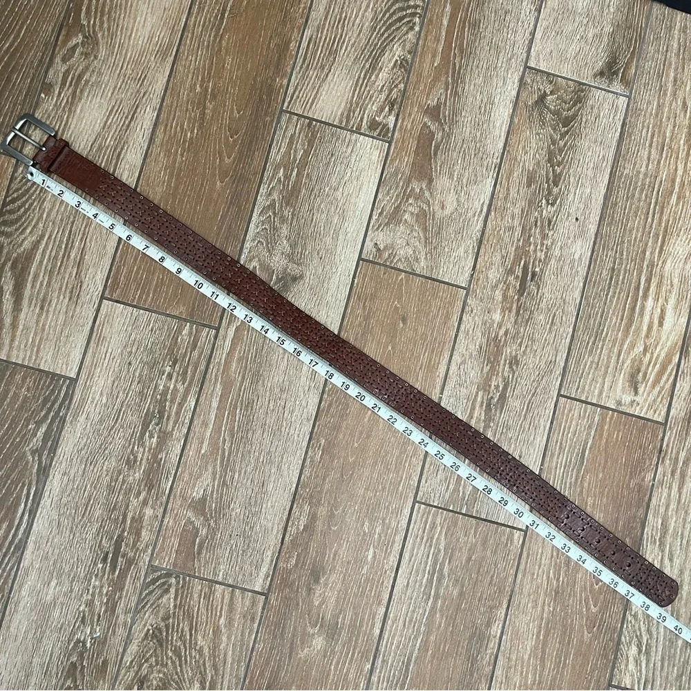 Fossil Brown Woven Leather Belt